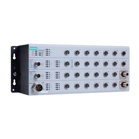 Moxa L2MgdEthSwtch, 16 10/100w/802.3Poe+, Tn-4528A-16Poe-2Gpoe-2Godc-Wv-Ct-T TN-4528A-16PoE-2GPoE-2GODC-WV-CT-T